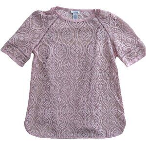 Sundance Crochet Lace Top Women’s Small Peach Mid Length Sleeve With Cami Boho